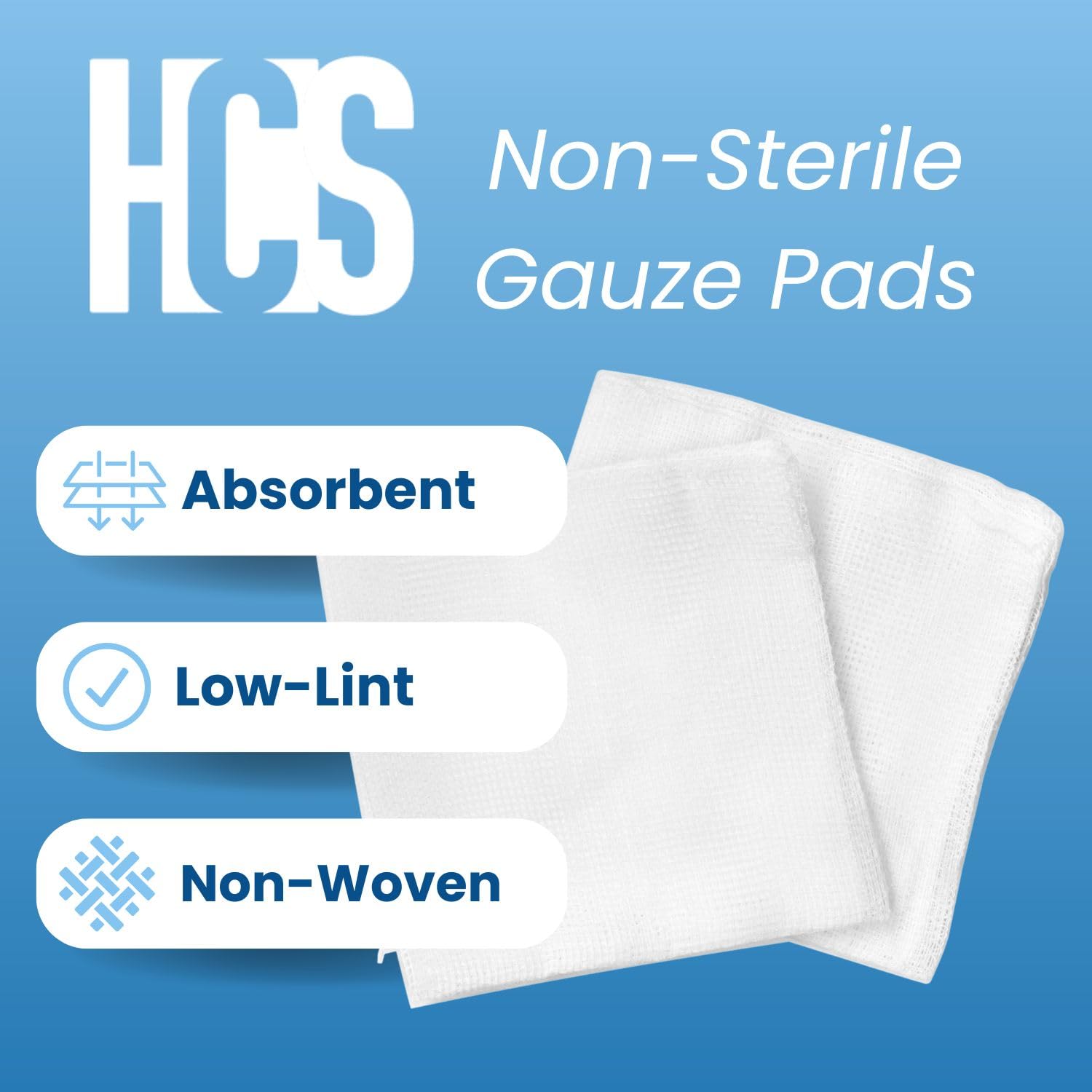 HCS Bulk 4x4 Gauze Pads, Large, Non-Woven Medical Sponges, Wound Care — Amazon image 3
