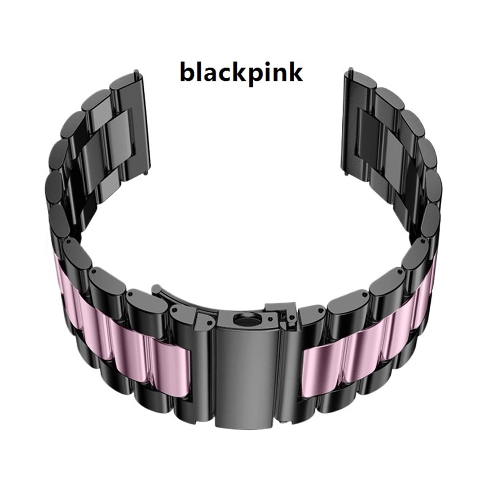 Cinturino di ricambio in acciaio inossidabile da 20 mm e 22 mm, unisex, adatto per accessori tradizionali (nero rosso, 22 mm)