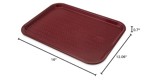 Miniatura 78 de Carlisle FoodService Products CT121669 Bandeja estándar para cafetería/comida rápida, 12 x 16 pulgadas, chocolate (paquete de 24) Marrón
