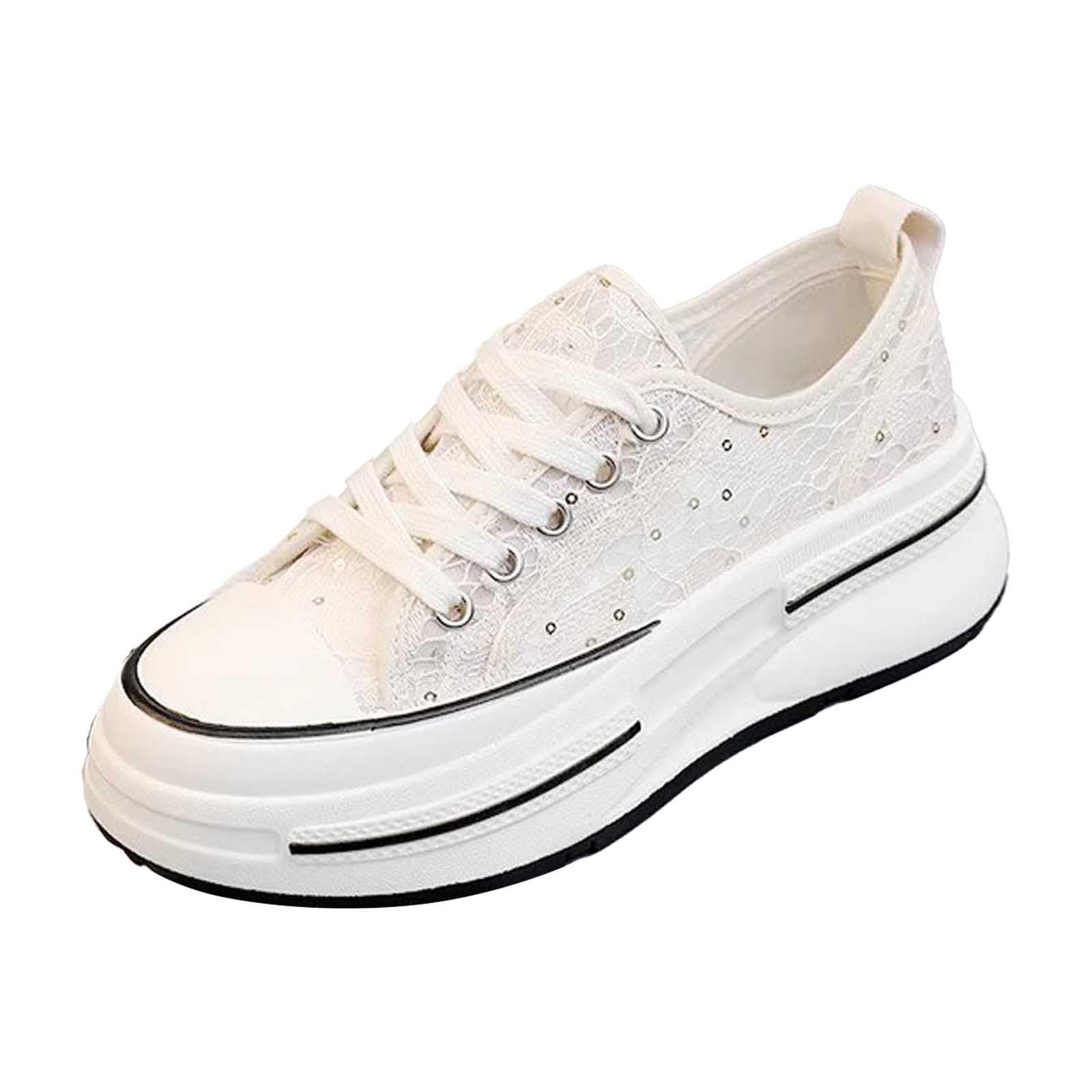 Baskets mode femme blanches à paillettes taille 38 style décontracté - 7
