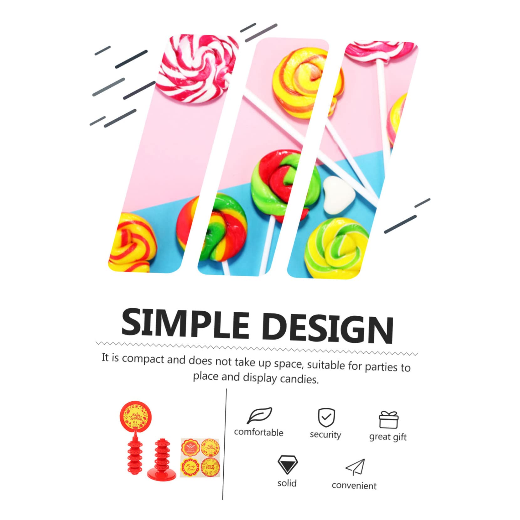 Amosfun 2St Süßigkeiten-Lagerregal hochzeitsdeko hochzeits Dekoration partydekoration Tortenständer aus Acryl Korbdekor Anzeige Lollipop-Display-Halter Party-Lutscher-Organizer Plastik rot