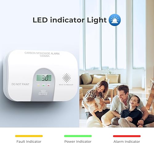 Miniatura 4 de Siterwell Detectores de monóxido de carbono, detector de CO de 10 años de vida útil del producto con pantalla digital LCD y advertencia de sonido,