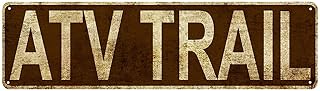 ATV Trail Decor Wall Shop Man Cave Bar Street Rustic Vintage Retro Metal Sign 16"x4"