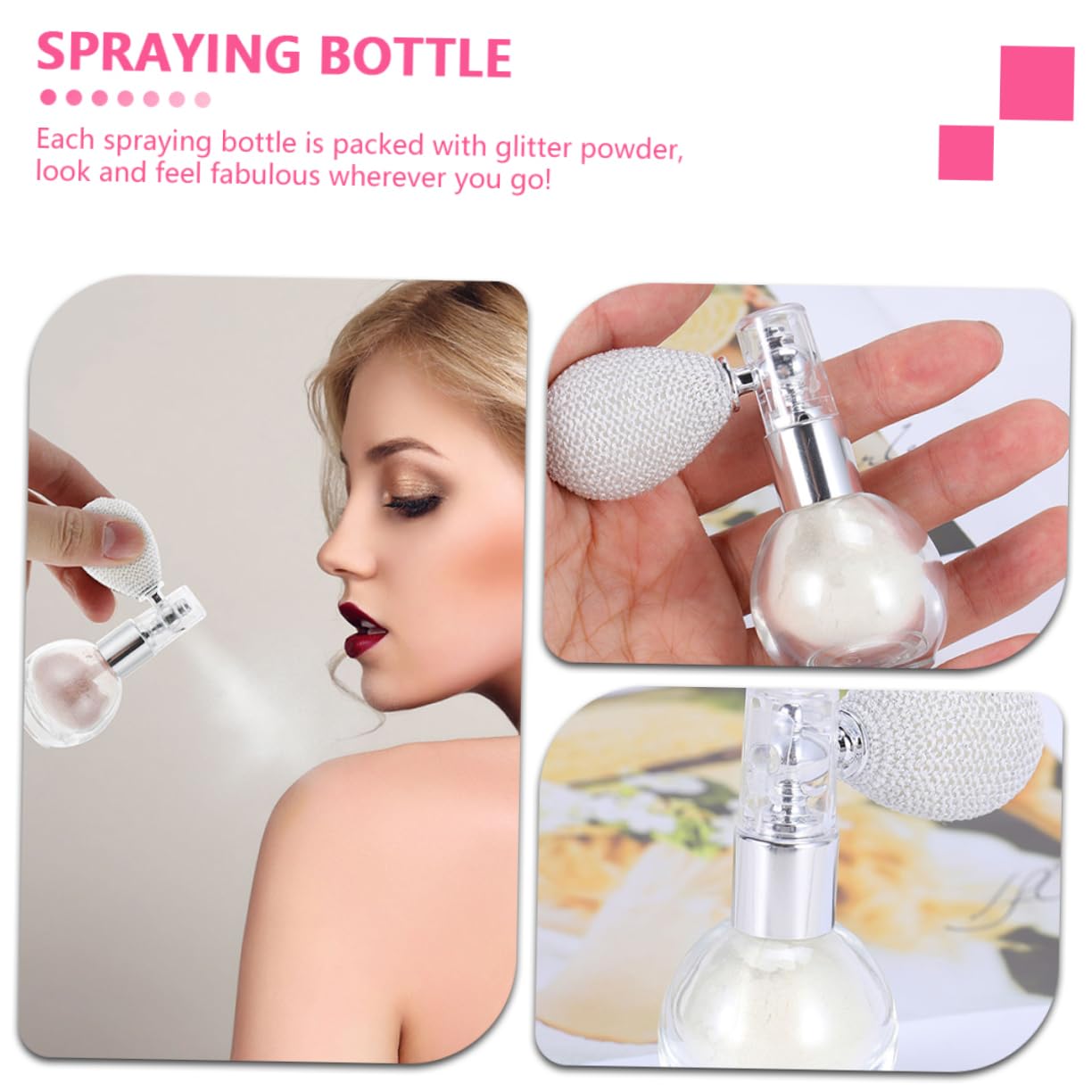 BELLIFFY Glitter Highlighter Makeup Shimmer Powder Sprayers Highlight Powder Bottle for Body
