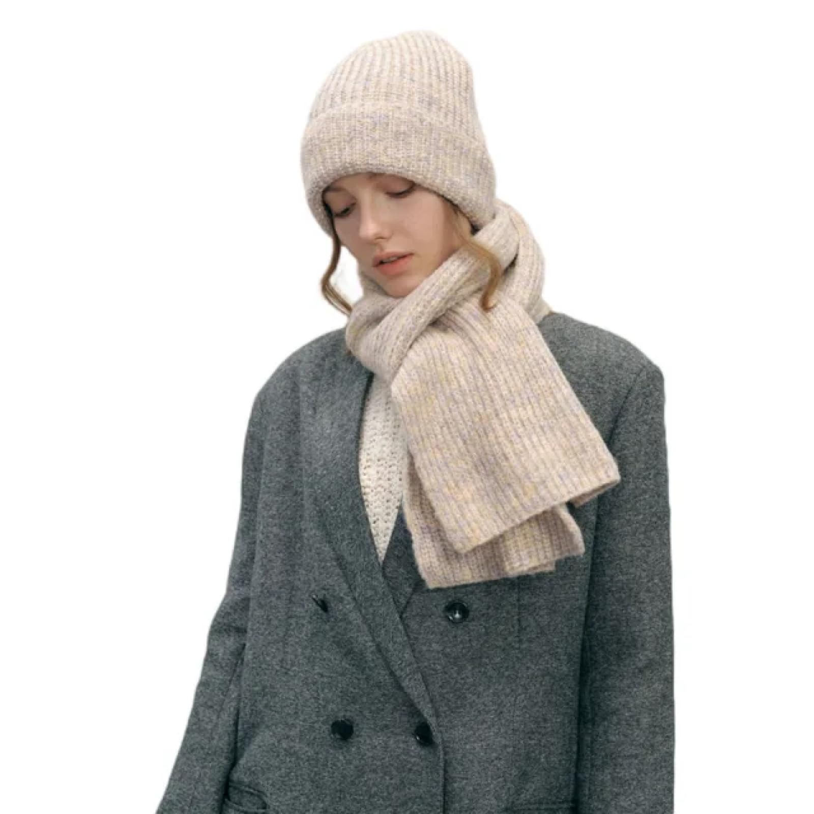 Czapki Czapki Skullies Czapki Beanie 2-częściowy Zestaw Szalik Kobiety Mężczyźni Moda Gruba Ciepła Czapka Narciarska Czapka Z Daszkiem