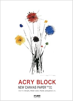Amazon.co.jp: ミューズ アクリル絵具用紙 アクリブロック F4 245g
