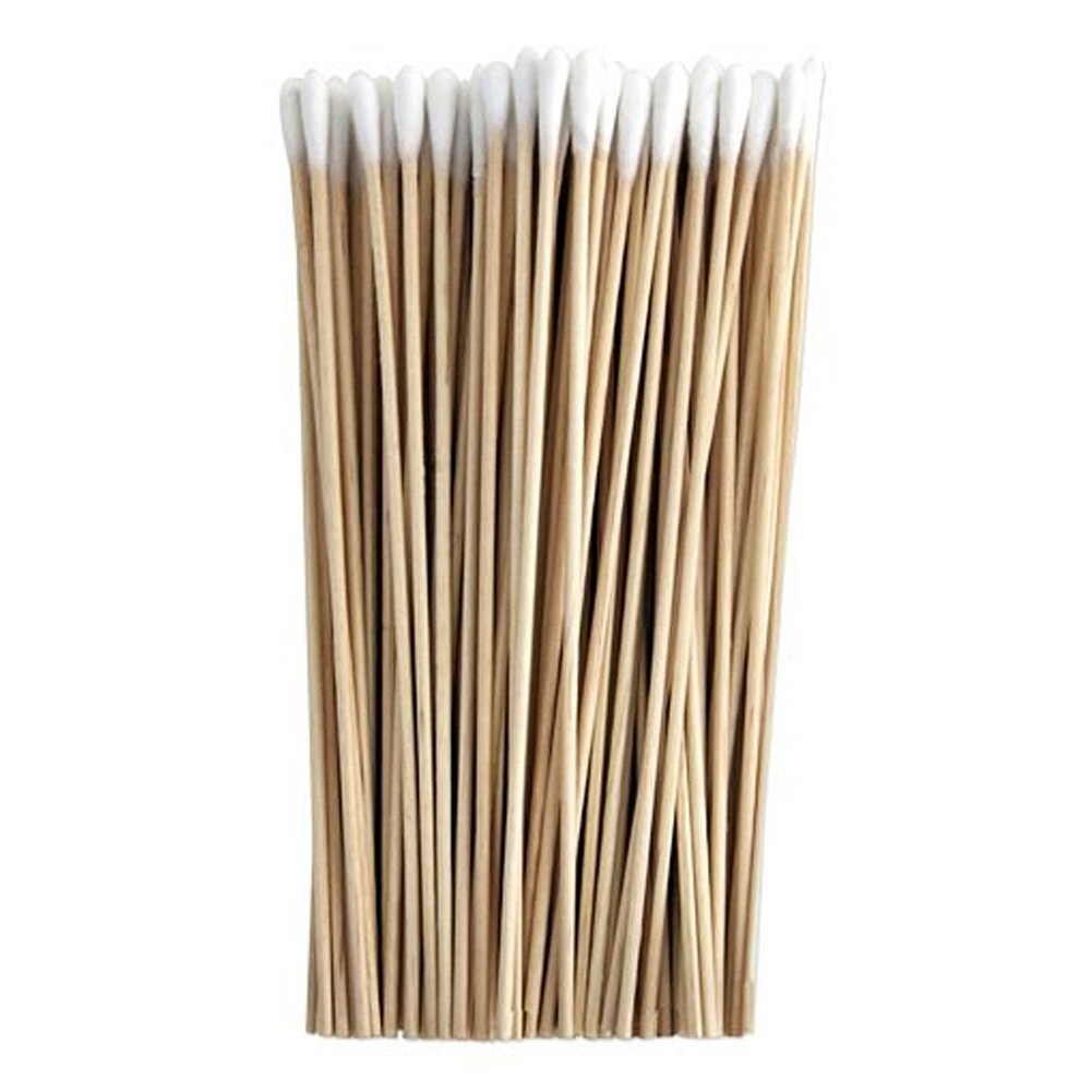 Cotton Tip (Pack of 4/Total 400 pcs) Swabs Long, Cotton Swabs with Wooden Handles, Cleaning Single-Tipped Cosmetic Tool Makeup Removal Wound Care Cotton Buds