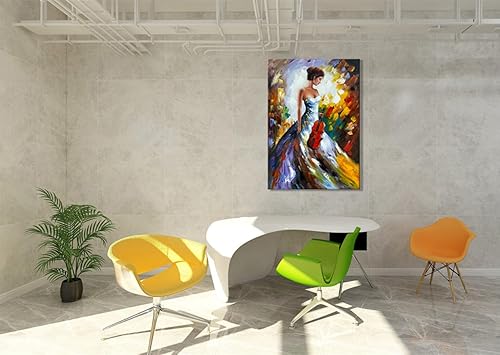 Miniatura 6 de zoinart Lienzo grande pintado a mano de 48 x 24 pulgadas, pinturas abstractas para pared, textura contemporánea, arte de pared de muelle, paisaje,