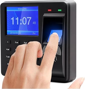 2.4 Inch Attendance Machine Fingerprint/Password/ID Card Recognition Time Clock Employee Checking-in Recorder Multi-Language for Offices, Factories, Hotels, Schools and More