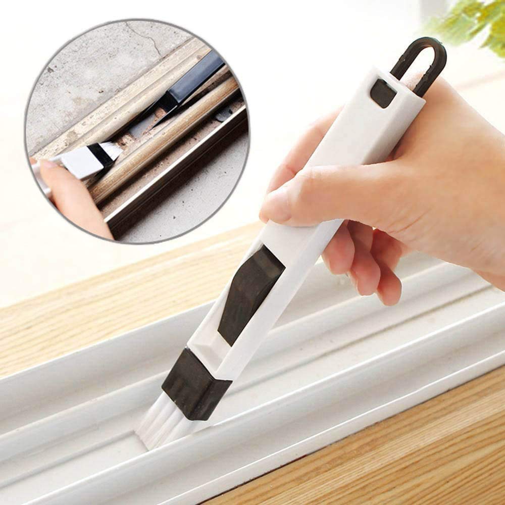 Cepillo Limpiador Para Ranuras De Ventanas - Multiusos Con Recogedor Desmontable | Para Baño, Cocina Y Rendijas