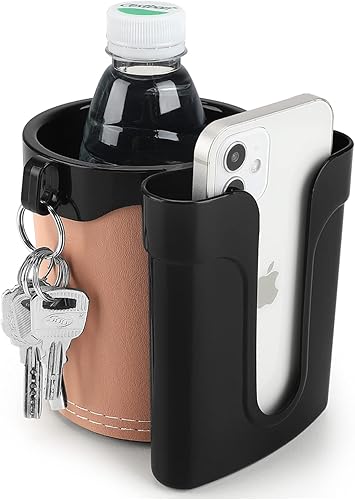 Accmor - Portavasos 3 en 1 para bicicleta con soporte para celular y llaves, soporte para botella de agua, portavasos universal para barra de