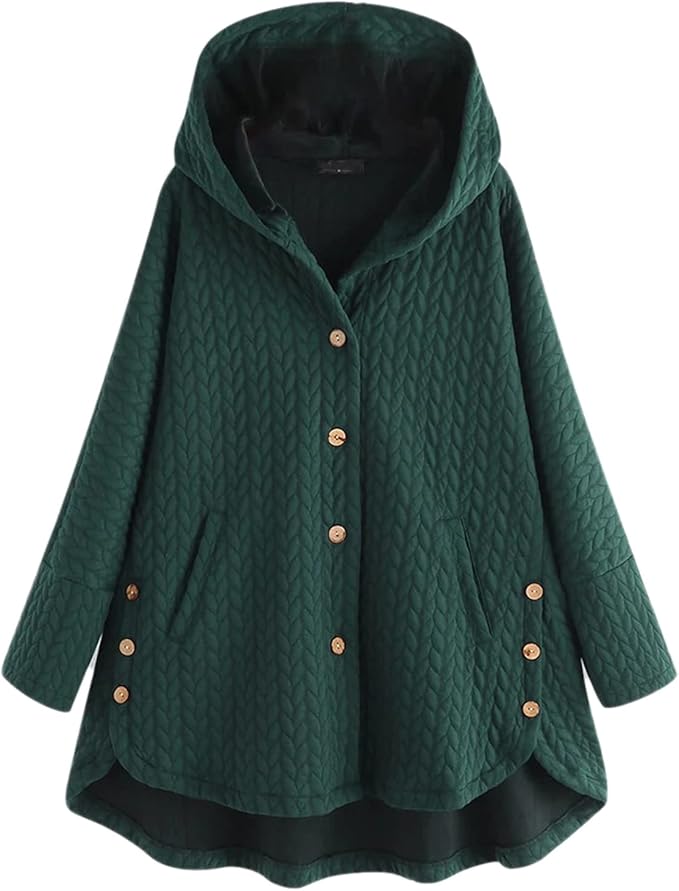 Amazon Elonglin レディース ロングコート トレンチコート チェスターコート 大きいサイズ Aライン フード付き 体型カバー きれいめ 優雅 ふわふわ ゆったり 通勤 普段着 冬 保温 防寒 コート ジャケット 通販