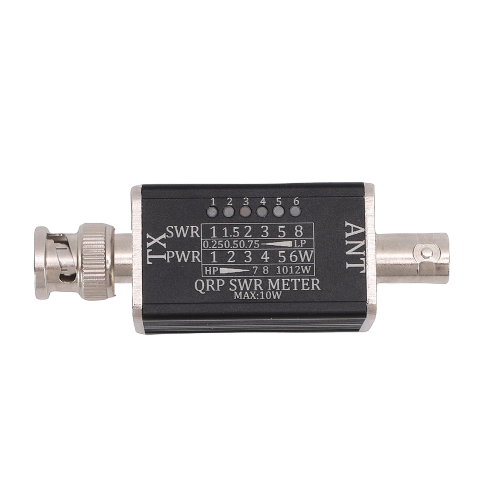 Misuratore SWR da 10 W con Indicatori LED Misuratore di Rapporto Onde Stazionarie Compatto da 1-30 MHz per Test a Onde Corte