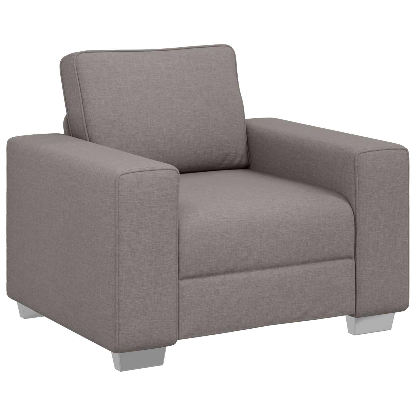 3-częściowy zestaw sof, taupe, 219 x 80 x 82 cm, z mieszanki lnu, fotel relaksacyjny, stolik kawowy, nowoczesny salon, sofa
