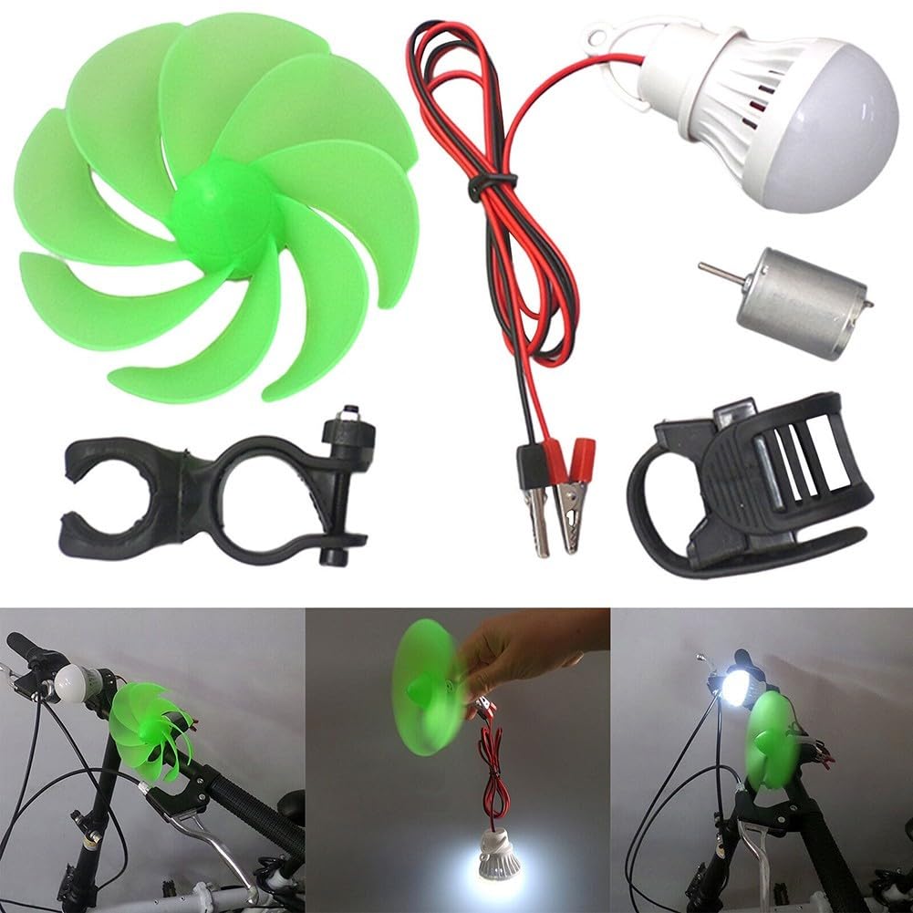 Générateur d'éolienne, mini lame de moteur d'éolienne avec ampoule, kit de bricolage, éolienne, générateur d'énergie alternative pour l'éducation