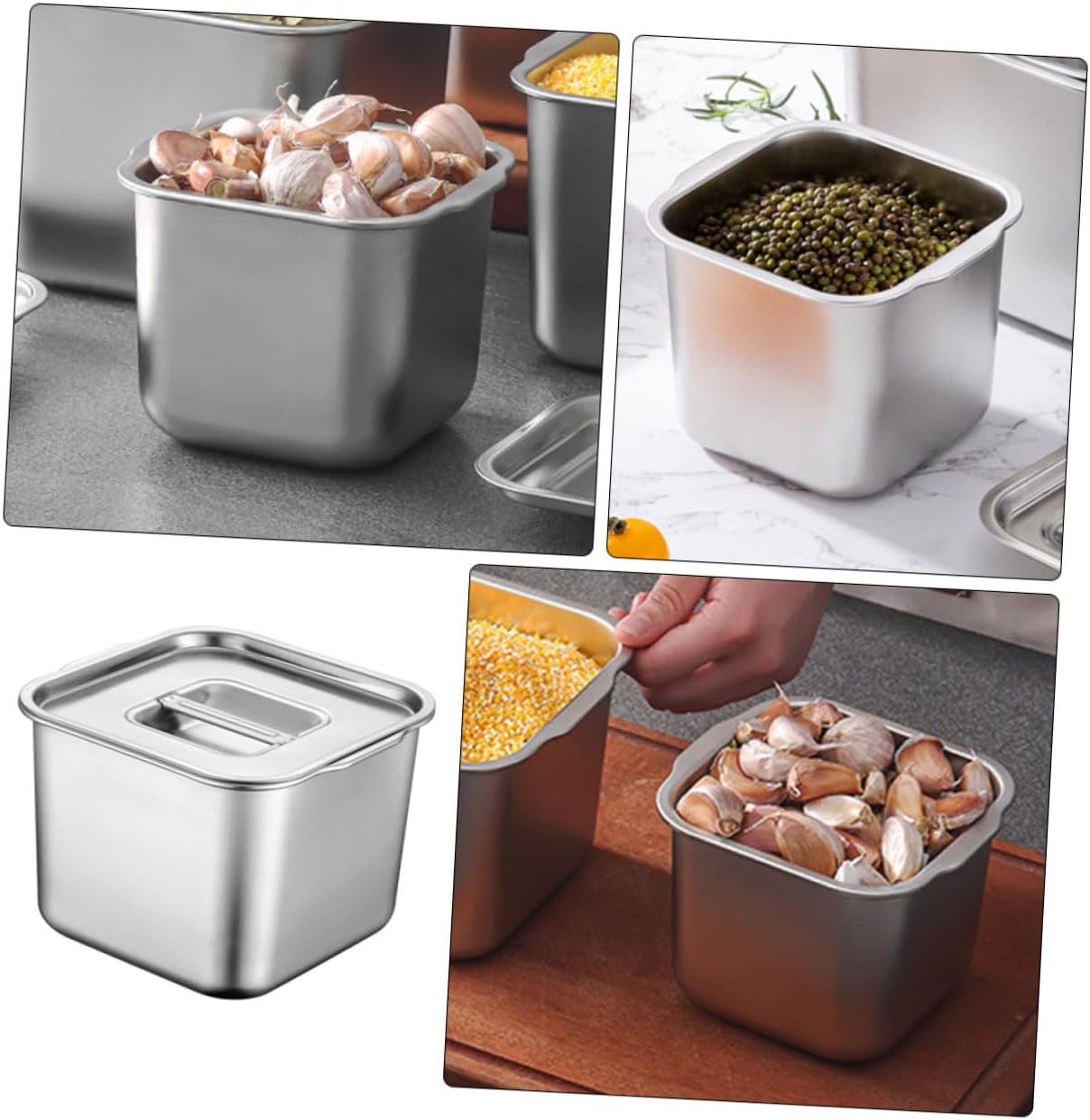 5pcs Spice Jar Lid Condiment Container for Kitchen Stainless Steel Seasoning Pot Easy to Clean for Home