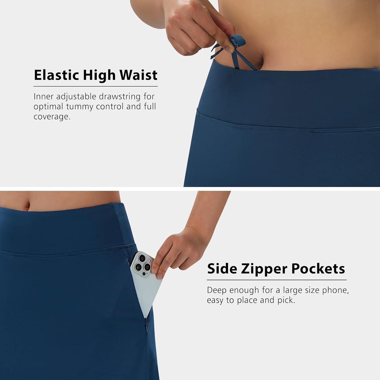 Turnhier Women's Midi Length Skorts Skirts with 2 Pockets Modest Long Skirts 28" Knee Length Athletic Skort - Image 4