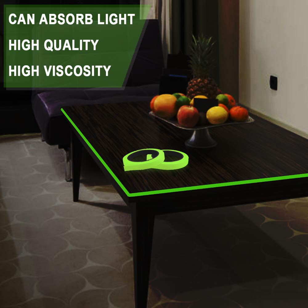 Ruban Adhésif Phosphorescent – 1,27 Cm X 9,1 M – Ruban Adhésif Phosphorescent Antidérapant Pour Marches D'escalier, Mur, Scène, Panneau De Sortie