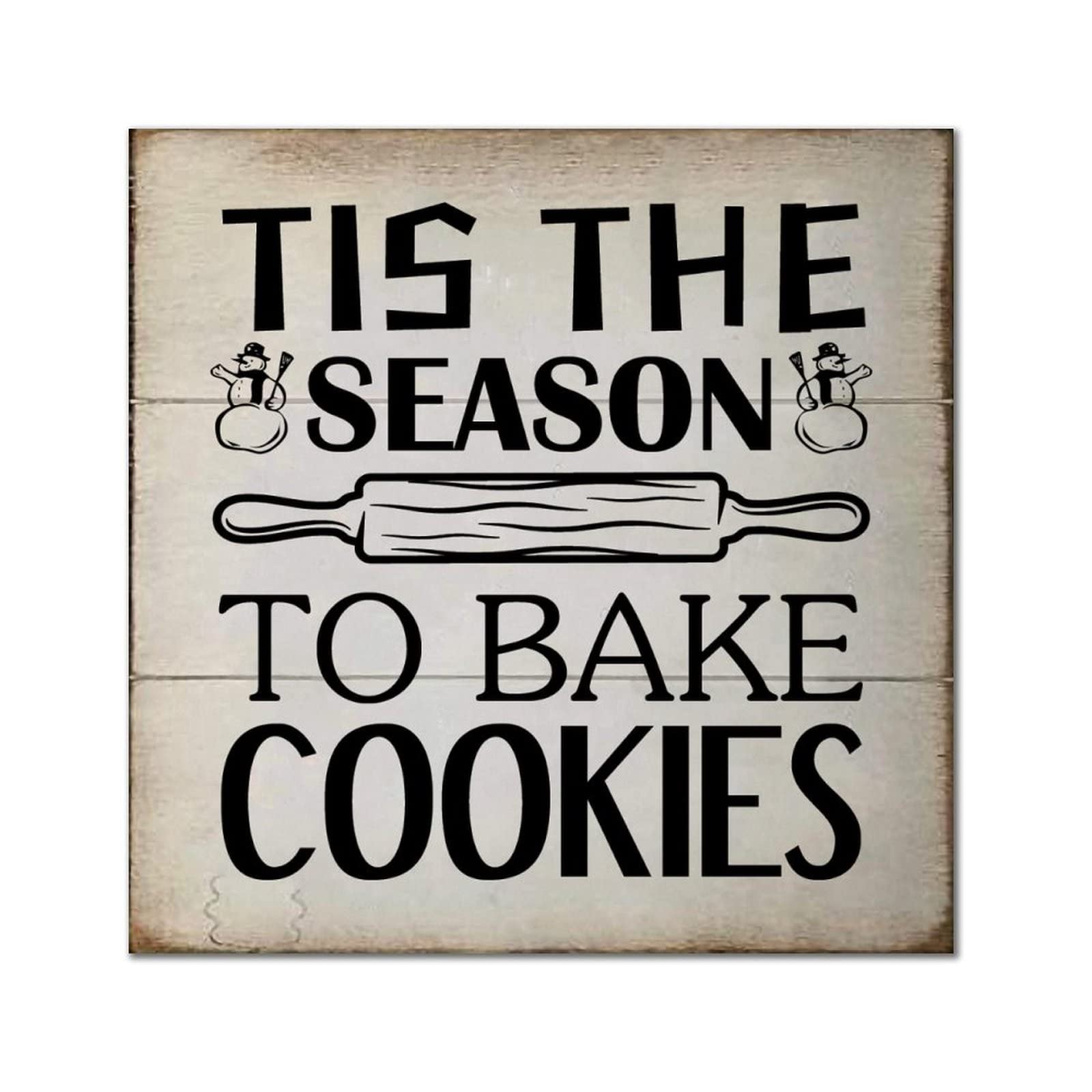 Plaque en bois Tis The Season pour décorer votre cuisine cet hiver 35cm