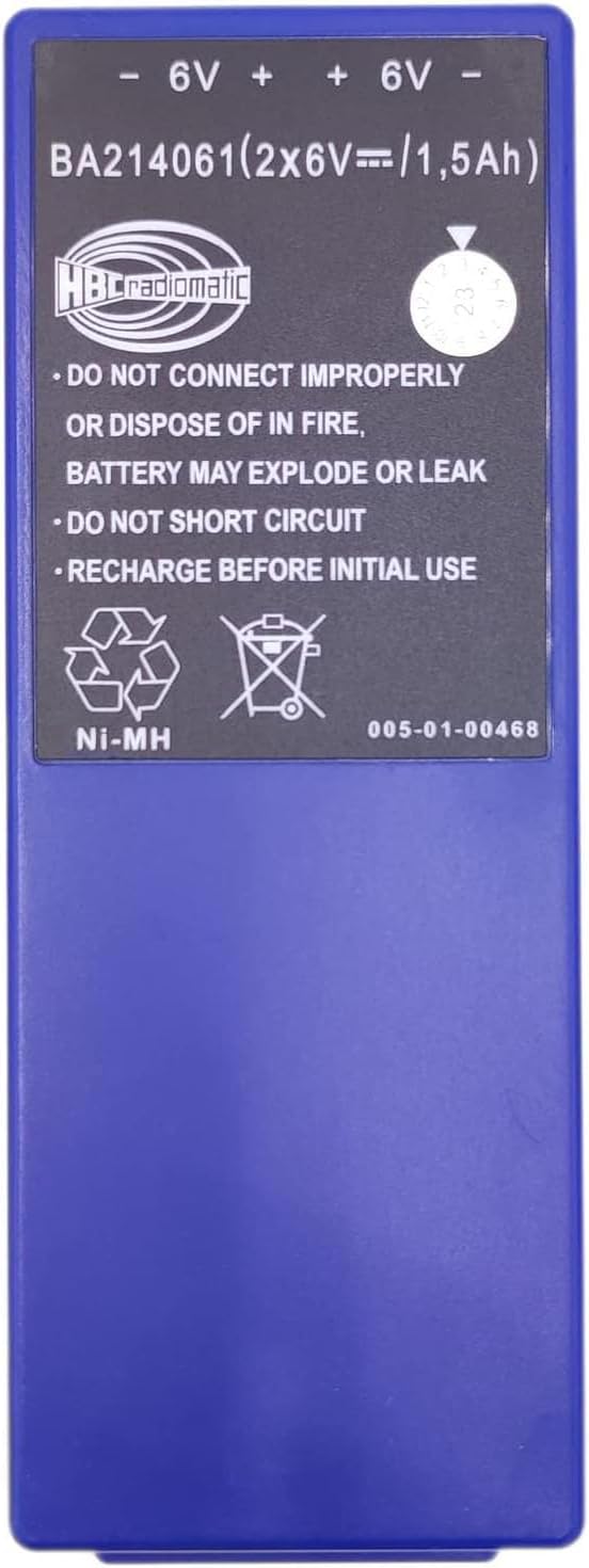 BA214061 6V 1500mAh Ni-MH Battery Rechargeable for HBC Radiomatic BA214061 BA213020 FUB10AA Battery (2x6 Volt, 1.5 Ah, Rechargeable)