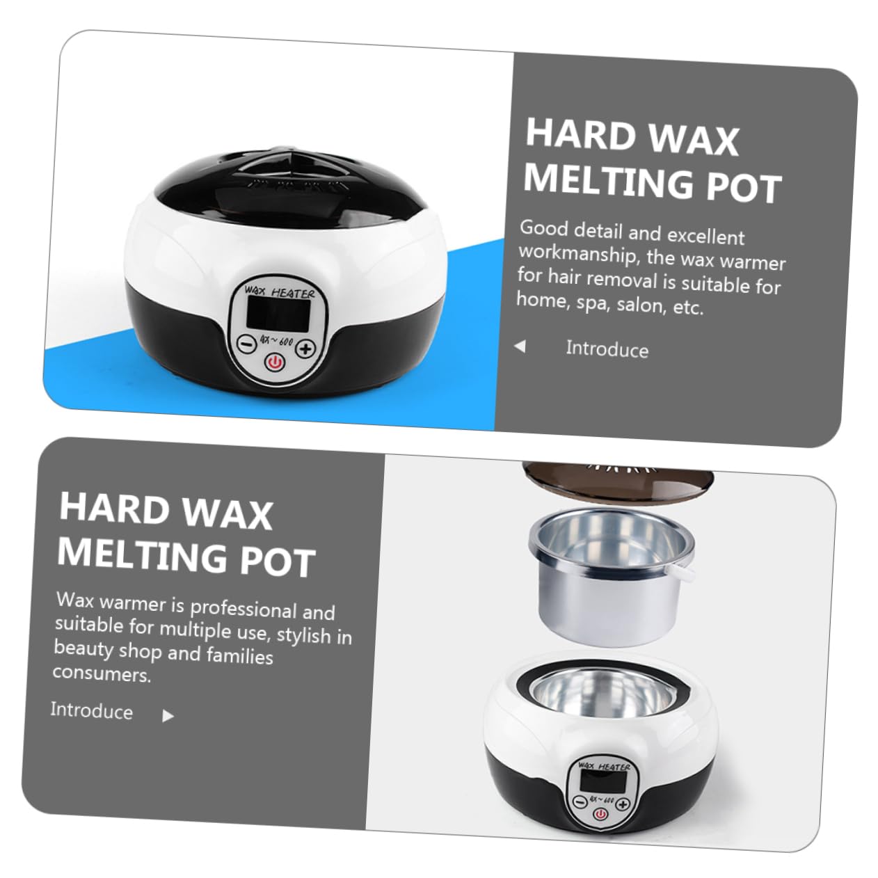Macchina Scaldacera Elettrica 145w, Fusore per Cera in Abs e Pp, Portatile, per Depilazione a Casa o Spa