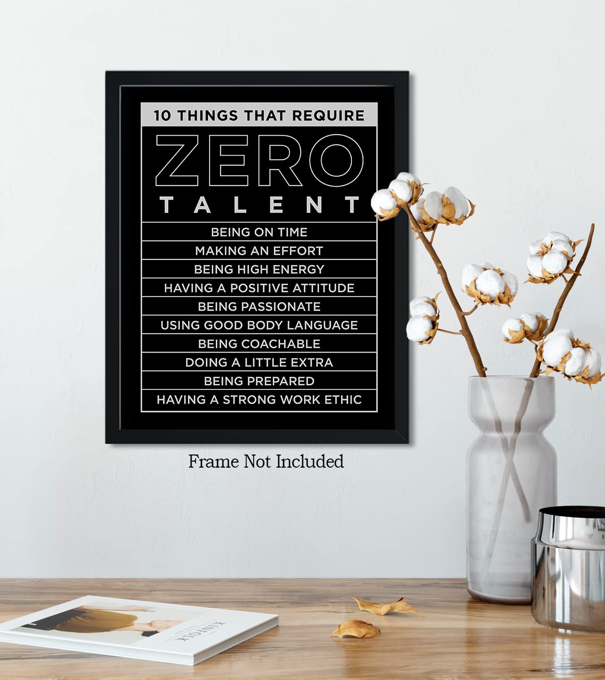 Poster Motivazionale Lanifant “10 Things That Require Zero Talent” – Decorazione Parete Ufficio, 30x45 Cm