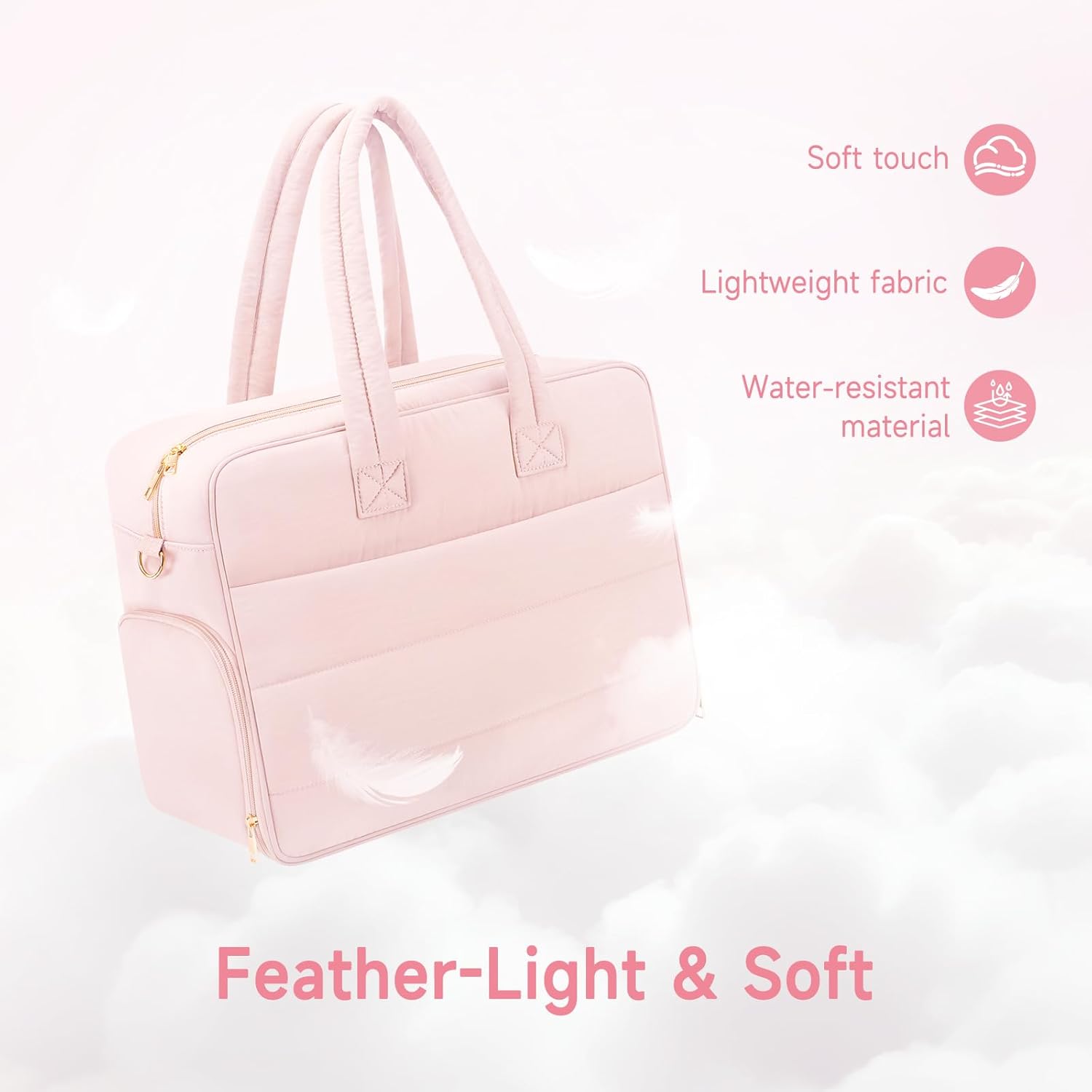 Breast Pump Bag with Insulated Breast Milk Cooler Pocket, Fits Spectra S1/S2 & Most Pumps, Water‑Resistant Work & Travel Tote with 15.6" Laptop Sleeve, Stroller Straps, Luggage Sleeve & Ice Pack, Pink