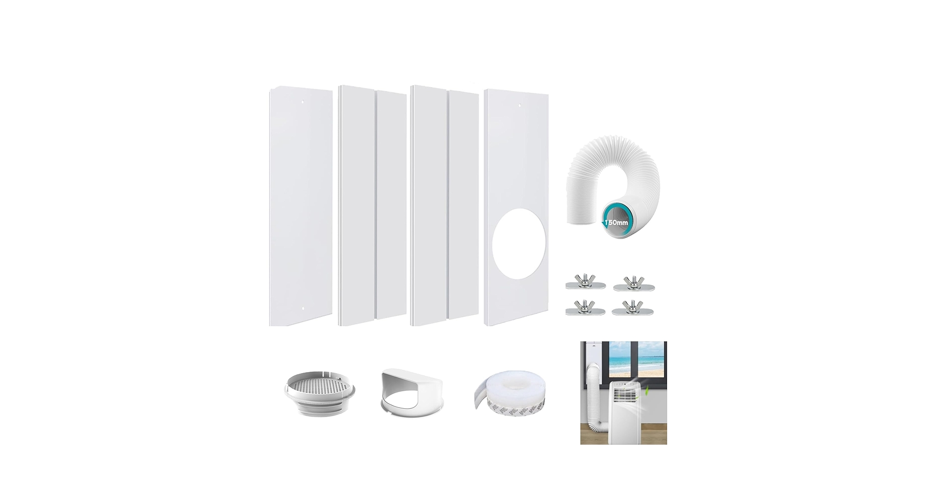 窓用エアコン ホワイト 排気ダクト付き 窓用エアコン ホワイト 排気ダクト付き