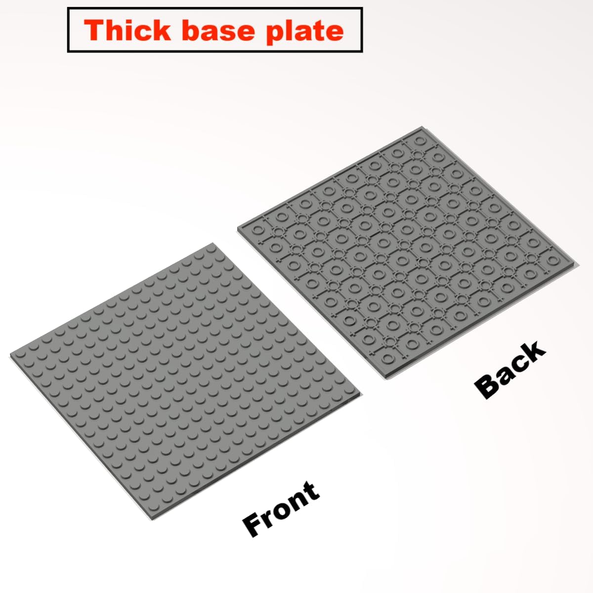 Classic Building Plate Bulk,16x16 Double Sided Thick Low Board 22 Piece, Compatible with Lego Parts and Pieces:(Colour:White)