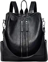 Mochila Feminina de Couro Sintético Casual Bolsa de Viagem