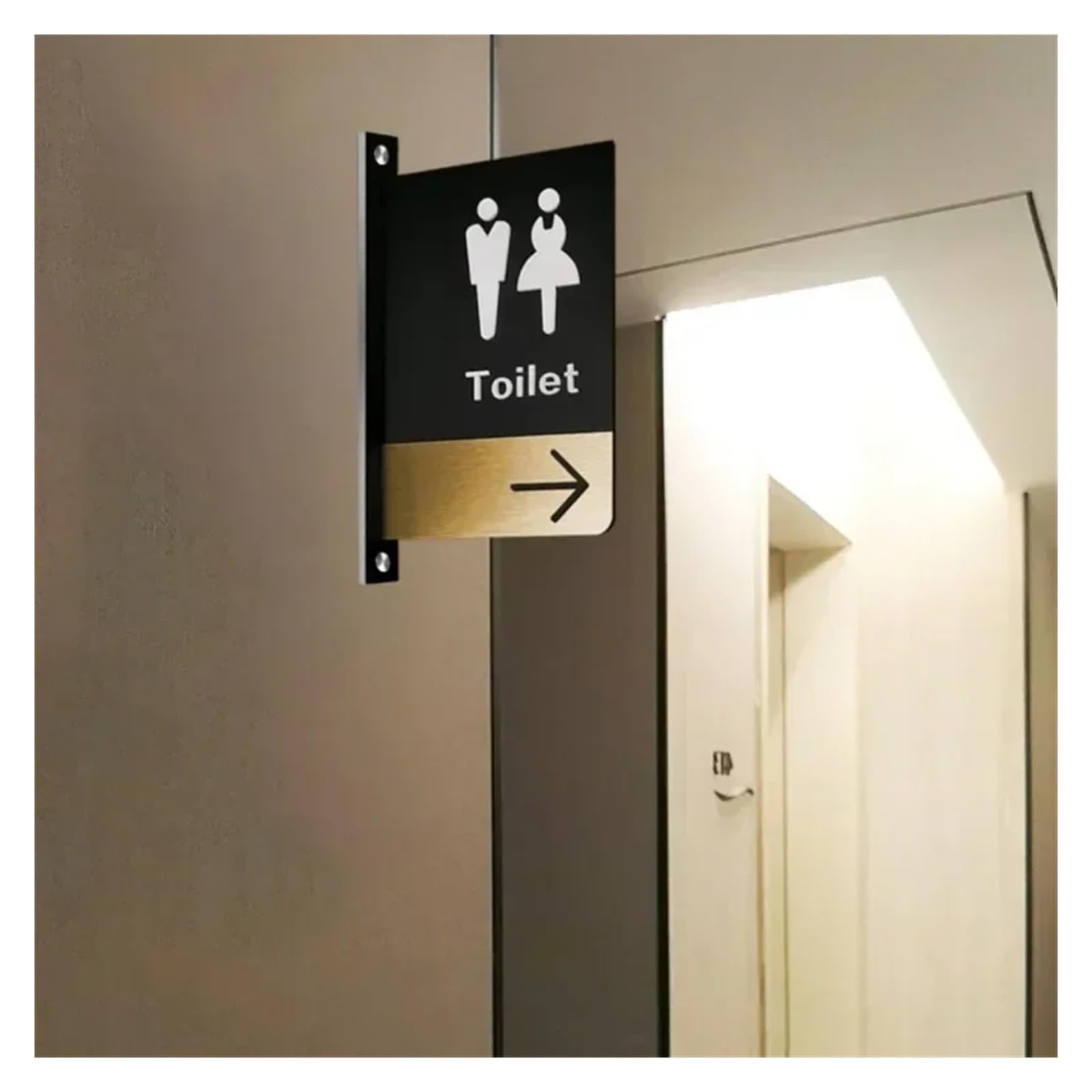 Cartelli per servizi igienici da montare lateralmente, cartelli per per uomini e per donne per Porte Uffici Locali(Double-sided-07)