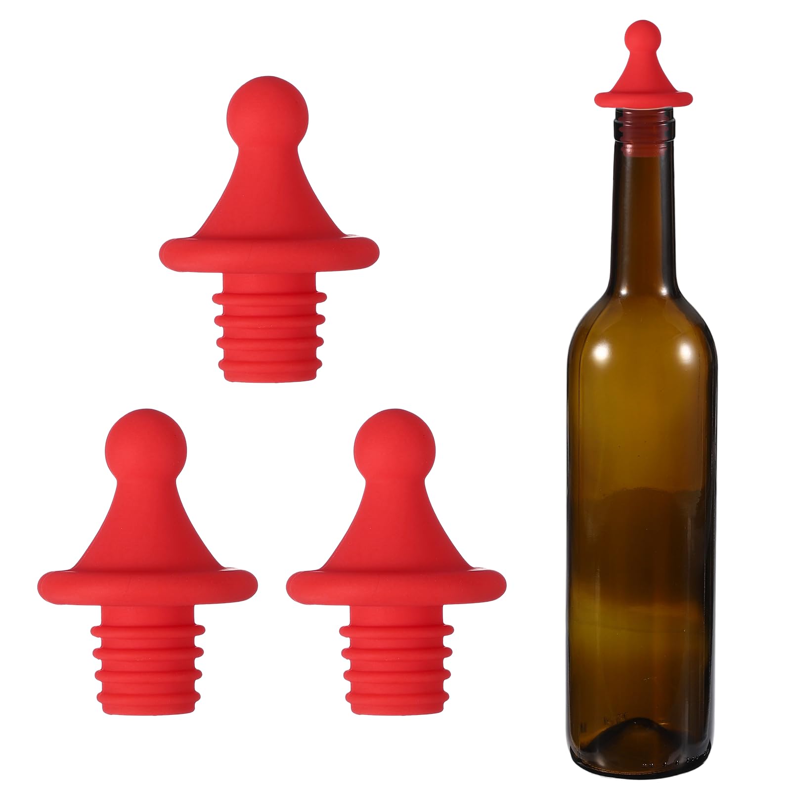 Bouchon de vin hermétique silicone réutilisable rouge uxcell pour bouteille