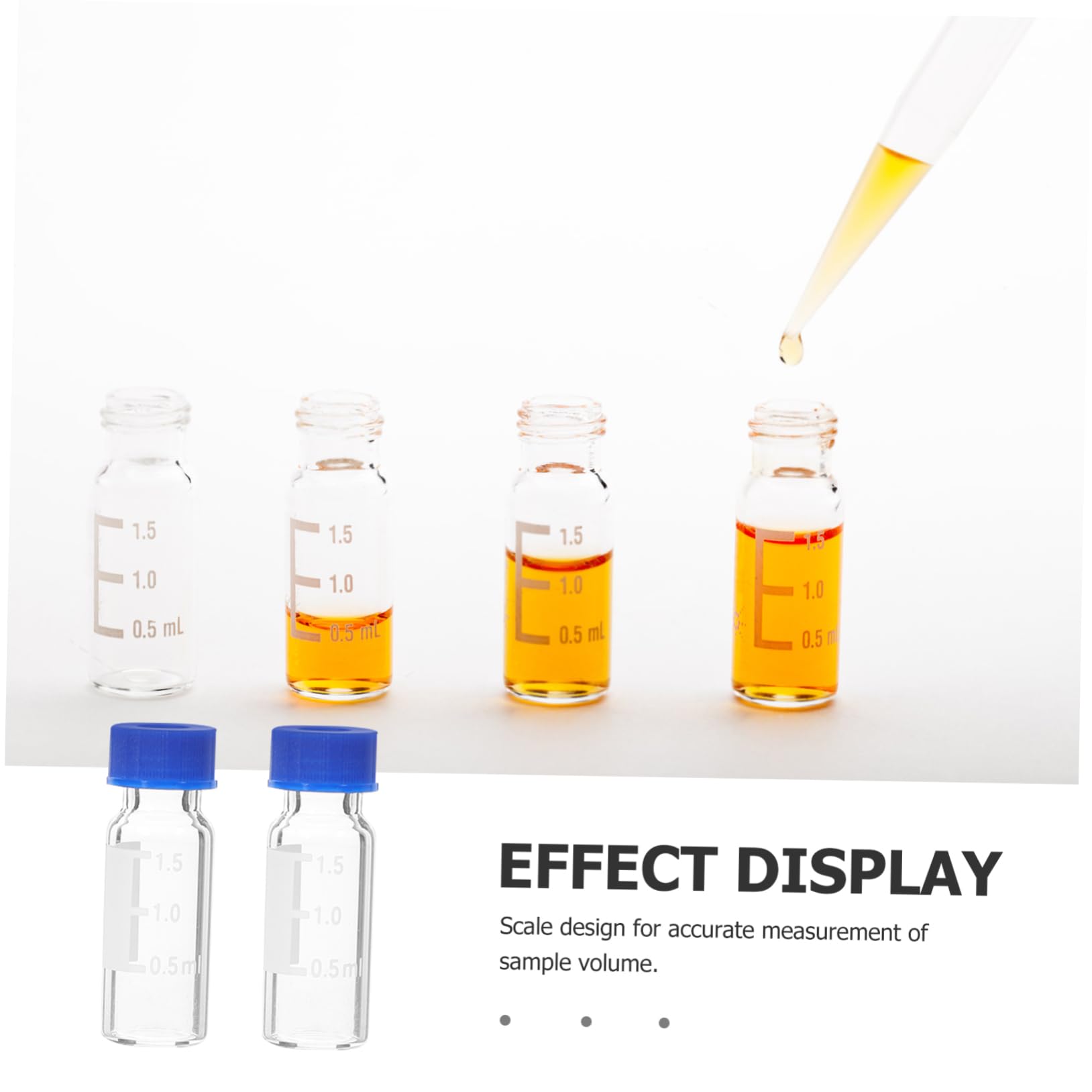 iplusmile 500piezas De Vidrio Transparentes Escala De Frascos Pequeños Para Muestras Con Tapas Perfectos Para Laboratorios y Proyectos De Investigación