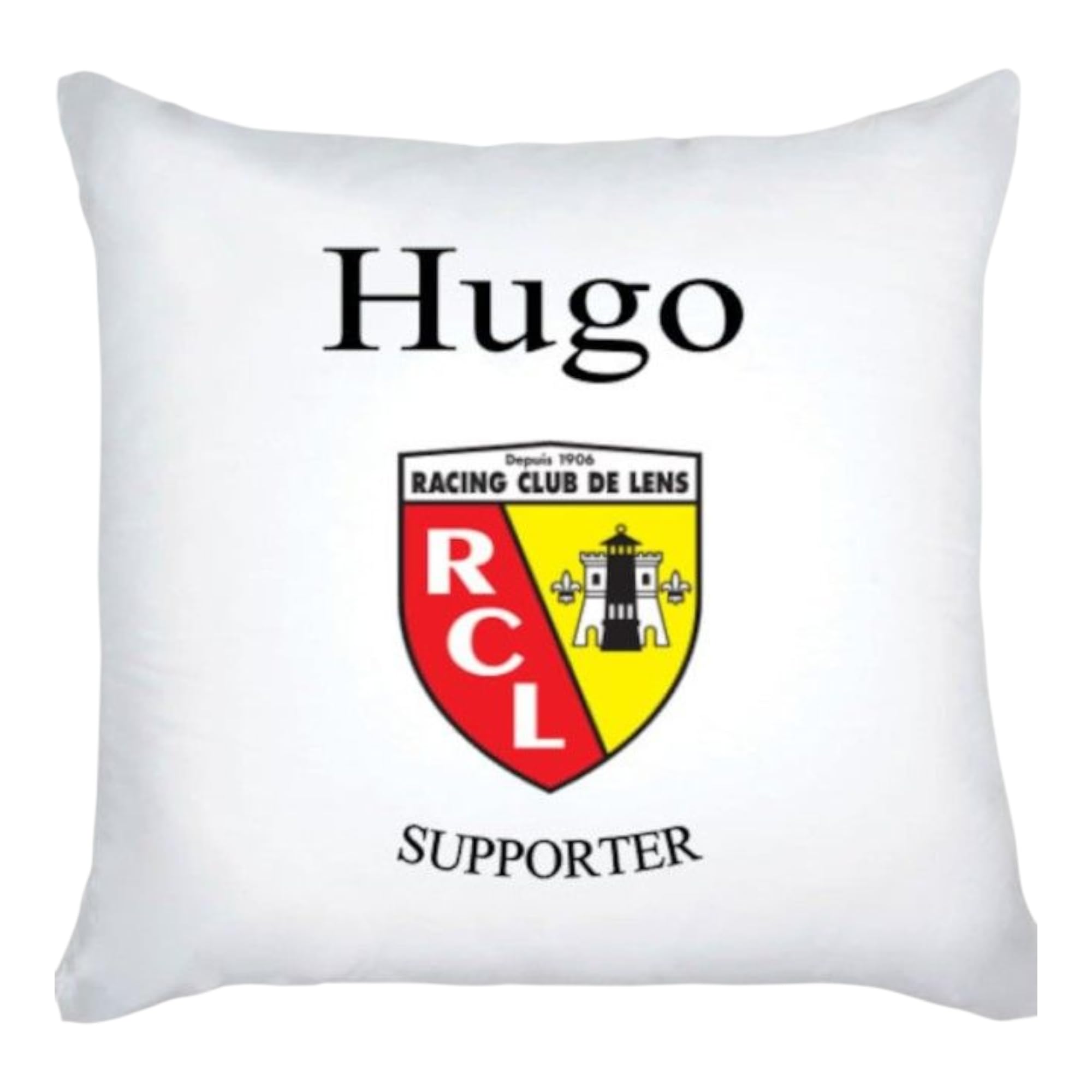 coussin personnalisé cadeau football supporter de rc lens