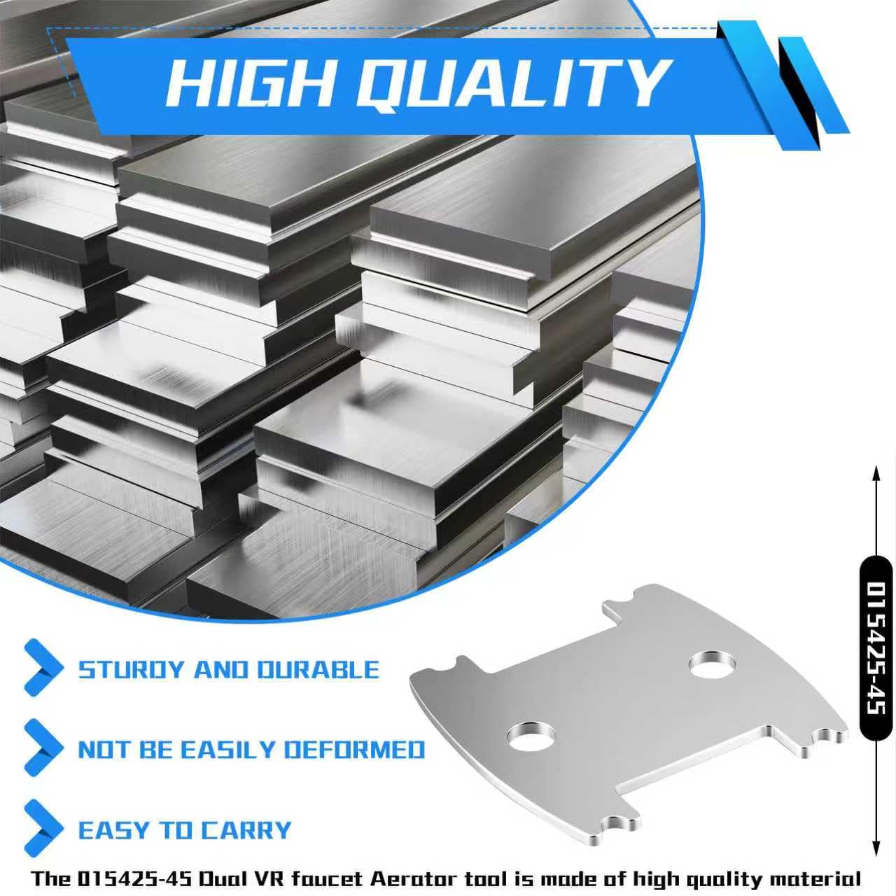 015425-45 Llave aireadora dual VR a prueba de vandalismo para grifo de cocina Moen, grifo Kohler, herramienta de extracción de grifo de fregadero, plateado
