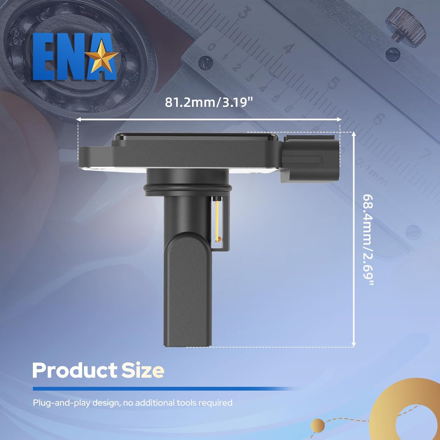 ENA Mass Air Flow Sensor Meter MAF Compatible with Toyota 4Runner T100 Tacoma 1995-2004 Replacement for 74-50022 7450022 22204-0C010 22204-75010 22250-75020 AFH70M-22 222040C010 2220475010 2225075020
