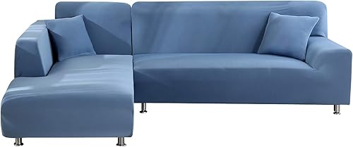 MIFXIN Fundas de sofá modulares en forma de L, 2 piezas, elásticas y elásticas tipo L, protector de muebles para sala de estar, mascotas y niños
