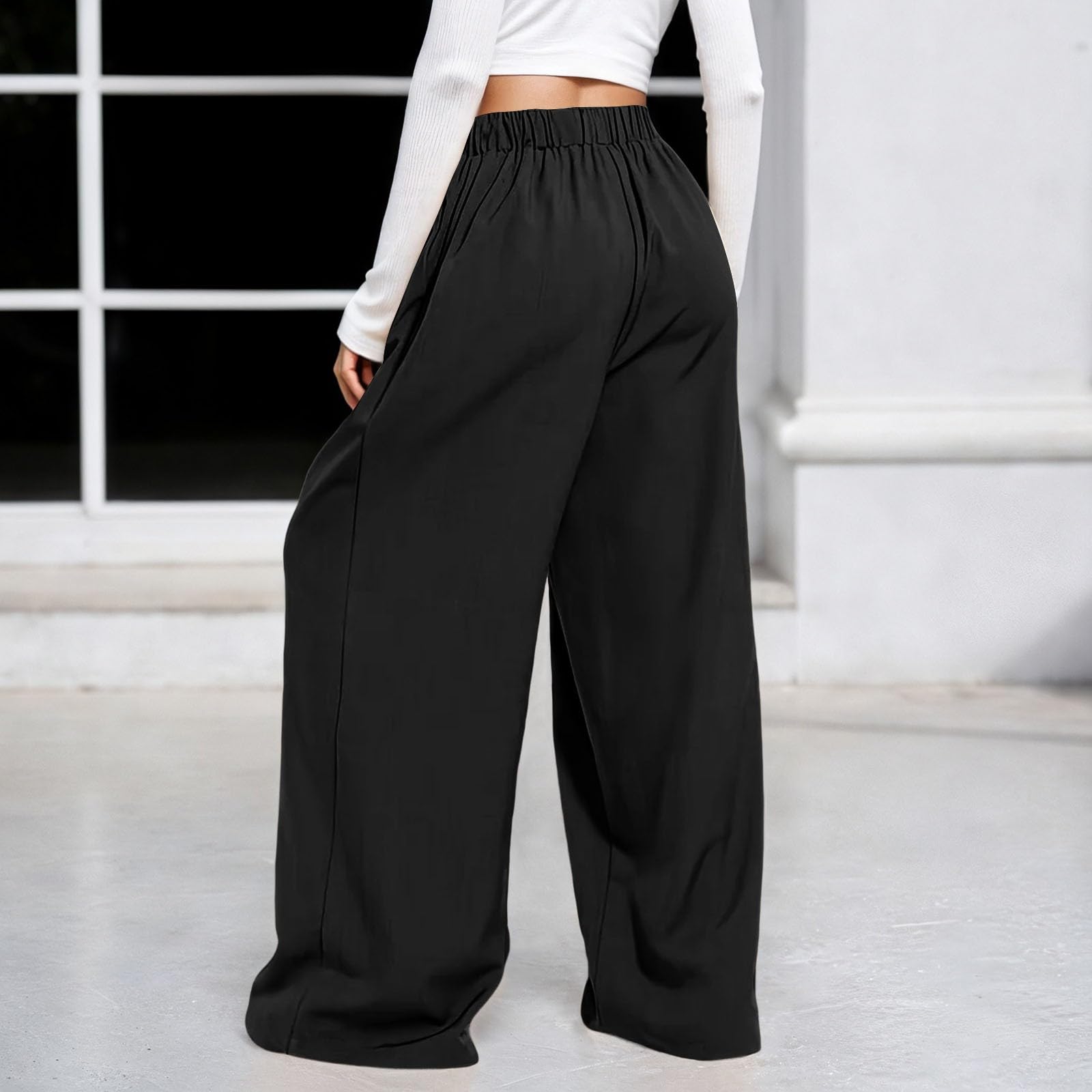 Baggy Pantalon Jogging Femme avec Poches et Taille Elastique Pantalon de Jogging Taille Haute Oversize Jogging,Mode Femme Élégant Décontracté,Pantalons Sweatpants