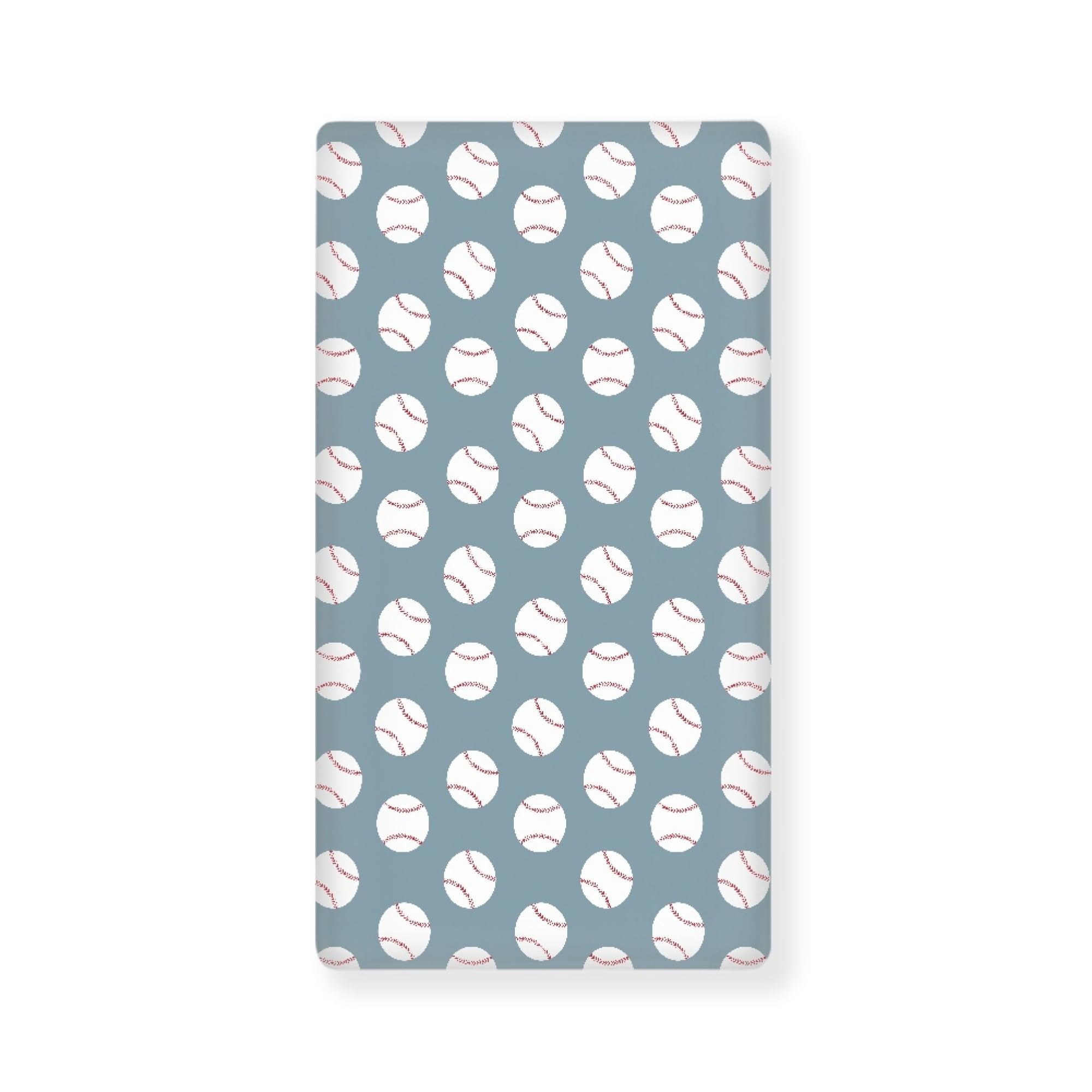 QINBEIDU Baseball Blue Fitted Crib Sheet American Sport Championship Patch Sports Standard Crib Mattress Fitted Sheet Baby Toddler Bed Mattress Sheets for Boys Girls 28