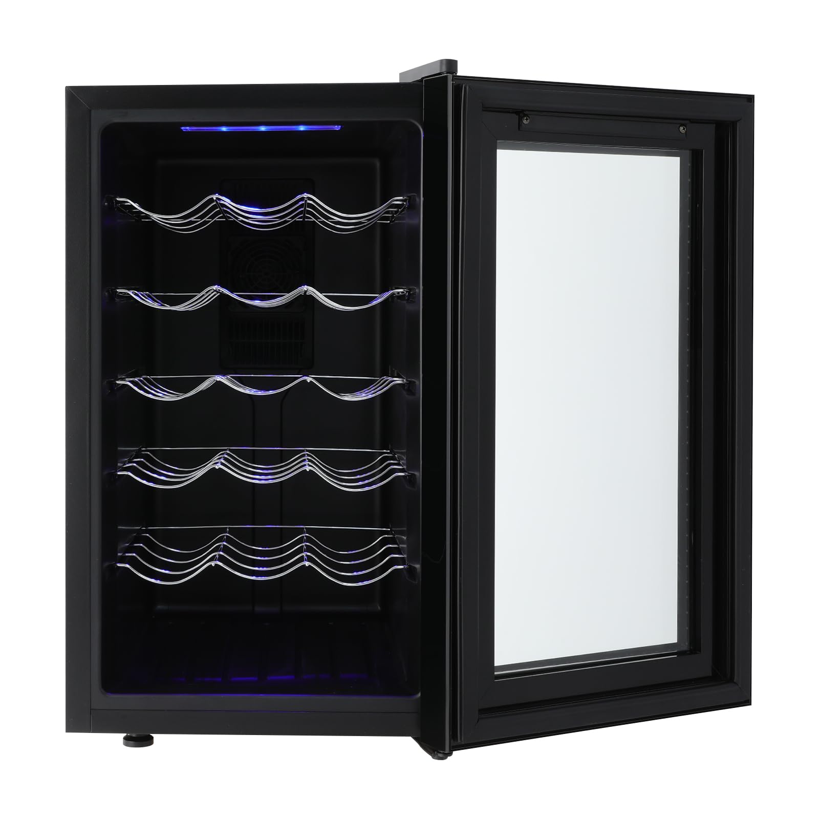 Weinkühlschrank mit Glastür 18 Flaschen 46 Liter 12–18°C LED-Beleuchtung leise