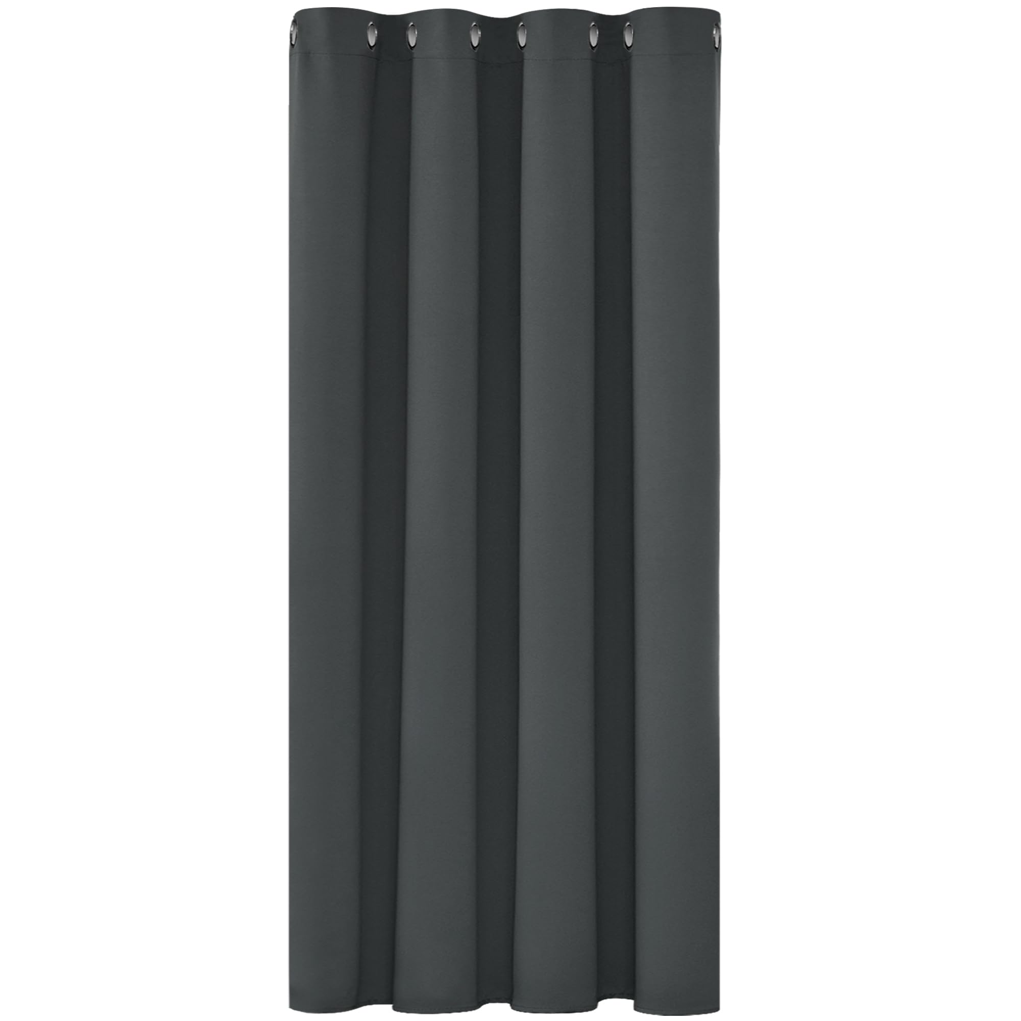 Deconovo Dark Grey Solid Thermal Insulated Blackout Curtain Eyelet Curtain For Kitchen 52"X 54" 1 Panel