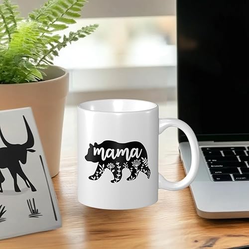 Miniatura 4 de Taza de café floral con diseño de mamá oso, divertido regalo de cumpleaños de Navidad, taza de té para mamá, tía, madre, mujer, esposa, regalo