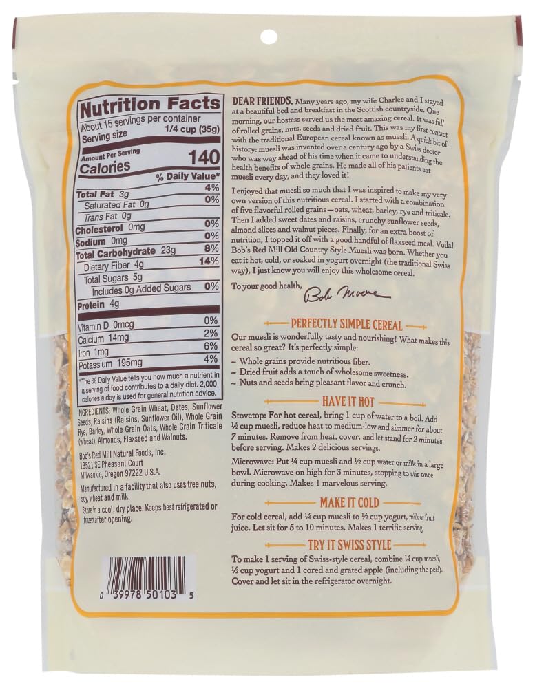 Bob's Red Mill Muesli 6x 18 Oz