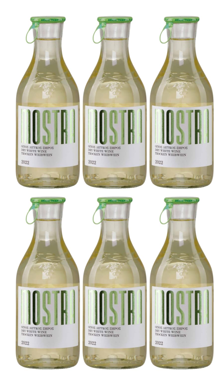 Mostra weiß trocken 6x 0,5l | Weingut Tsililis | Weißwein aus Griechenland | Griechischer Tafelwein | + 20ml Jassas Olivenöl