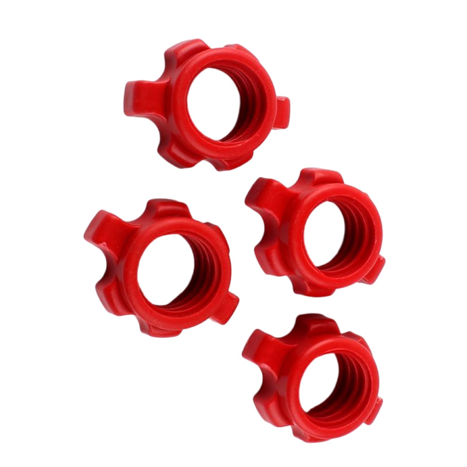 Zhouyqx As Shown 4Pieces Nonslip Dumbbell Hexagonal Nut Spinlock Collars Dumbbell Rod Nut Training Sports Accessories Enduring