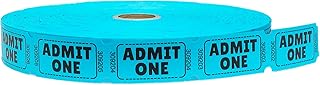 Volokitx 2200 Raffle Tickets Single Roll, Admit One Tickets, Consecutively Numbered for Raffles, Events, Fundraisers, Carnivals & Classroom Activities (Blue)