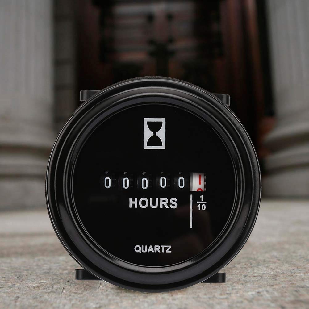 Contaore meccanico rotondo, AC/DC 6V-80V Contaore professionale al quarzo per il conteggio del tempo del generatore del motore