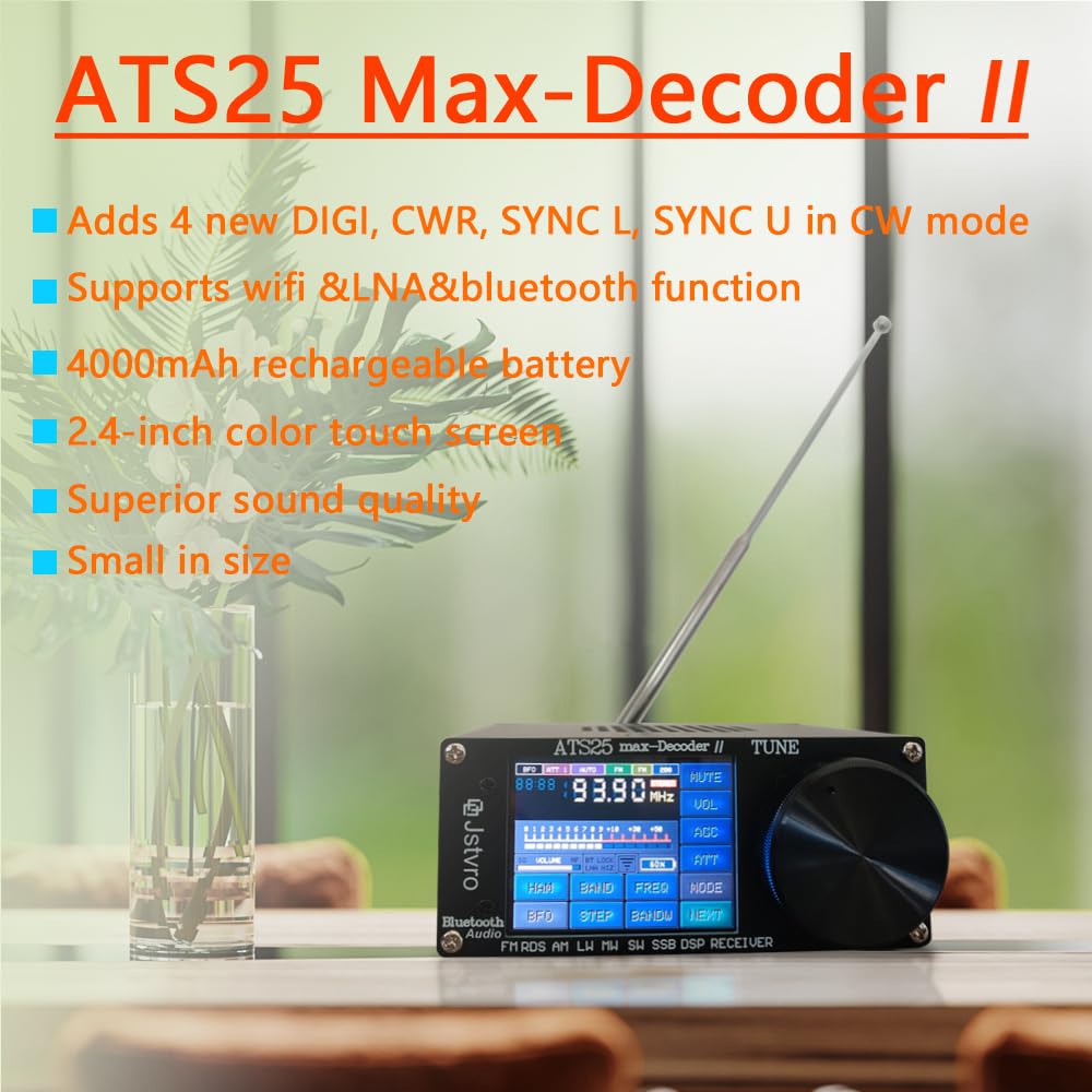 Receptor de rádio de ondas curtas SI4732 ATS25 Max-Decoder II