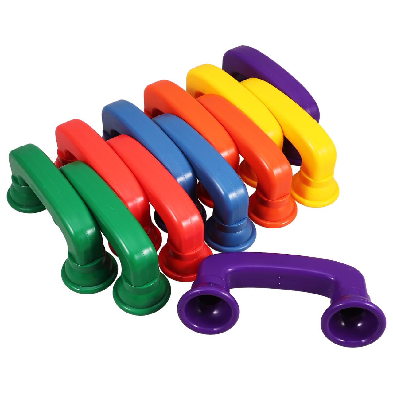 VILLCASE Set di 12 telefoni sussurratori per bambini, tubi di lettura educativi in ABS, strumento di apprendimento della parola e logopedia per scuola, asilo e casa, 6 colori
