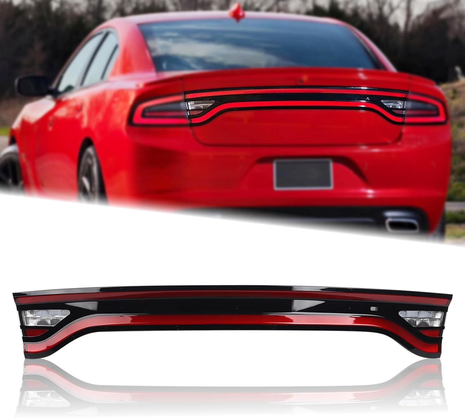 Liftgate Center Tail Light Rear Lamp Compatible for 2015-2023 Dodge Charger 68398666AC 68398666AA